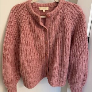 Sezane Emile Cardigan Mottled Pink NWOT